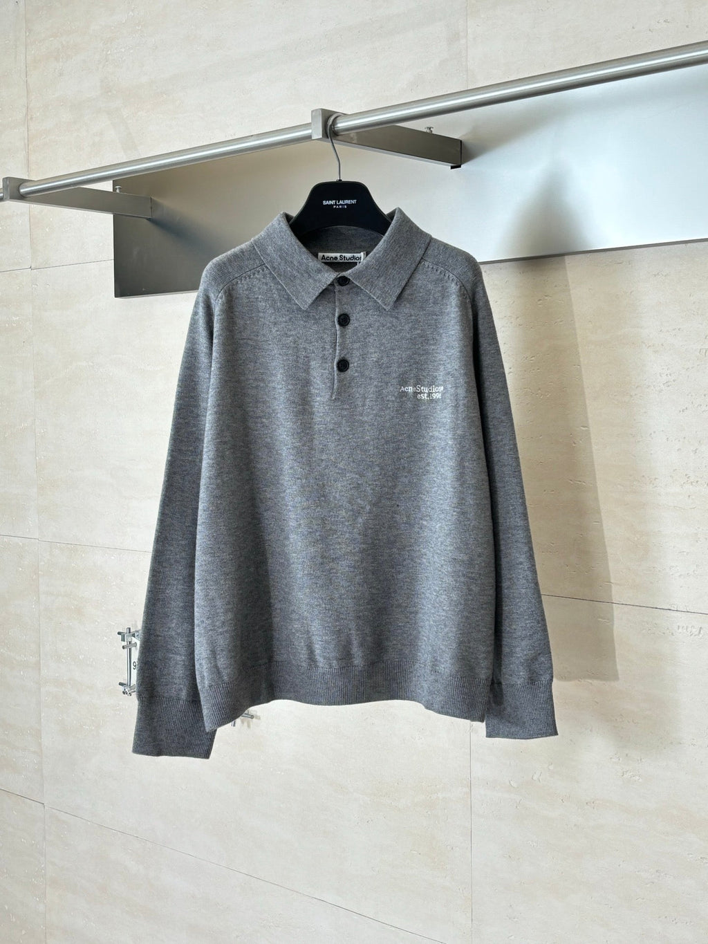 Acne Studios Knitted Long‑Sleeve Polo Sweater