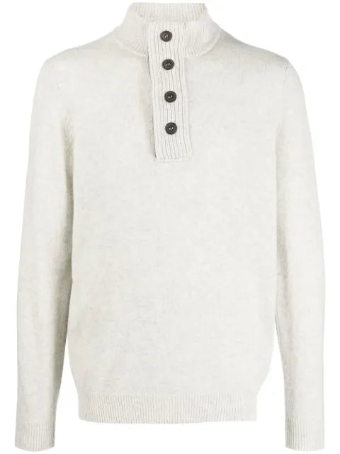 Barbour elbow-patch button-up half-zip sweater