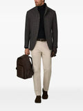 Boggi Milano peacoat herringbone in wool and cotton