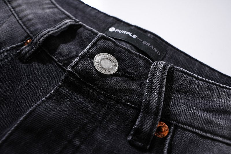 Purple Brand Washed Black Distressed Jeans