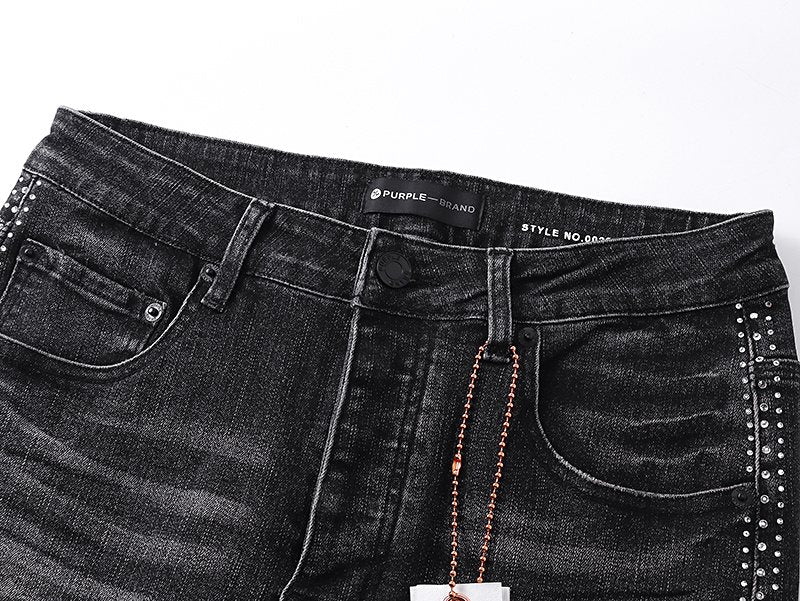 Purple Brand Studded Side-Trim Washed Jeans