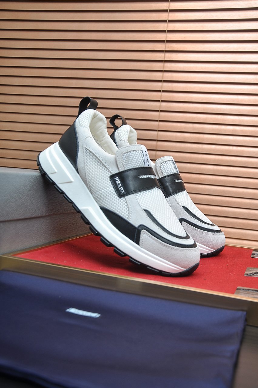 Prada Black Strap Low-Top Sneakers