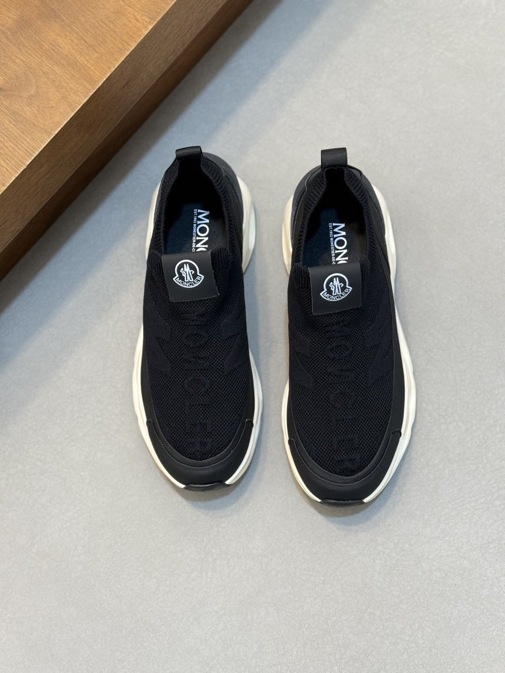 Moncler Men's Off-White Slip-On Sneakers