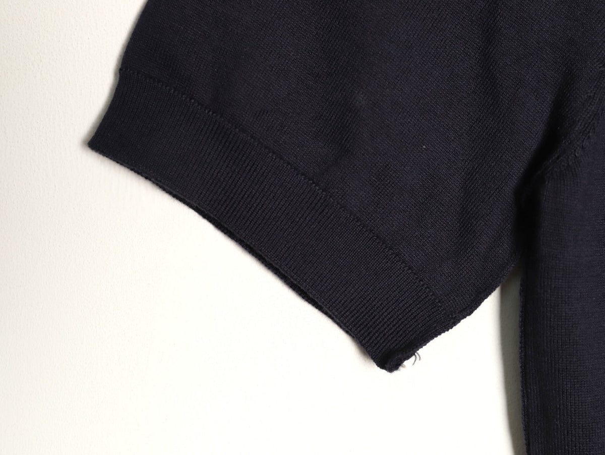 Burberry Equestrian Knight Short-Sleeve Knit Top - Black