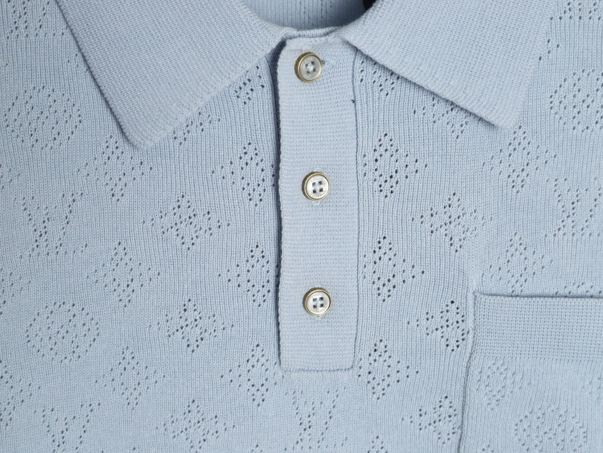 Louis Vuitton Chest-Pocket Detail Short-Sleeve Polo Shirt - Light Blue